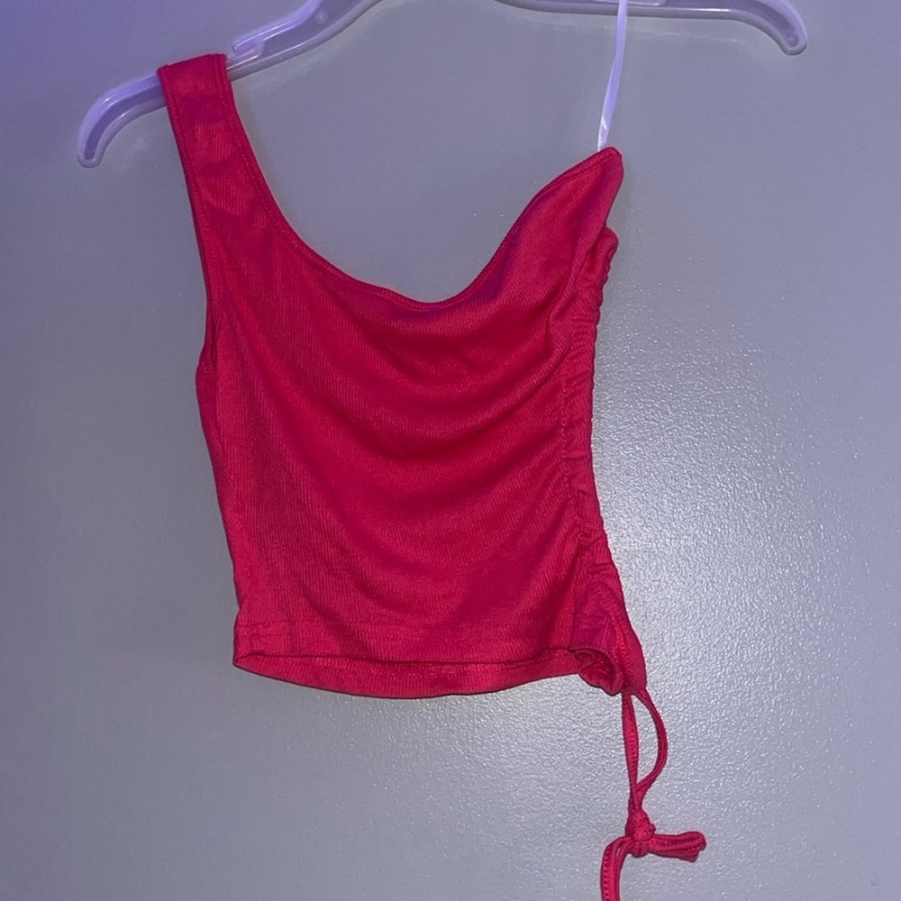 One Strap Crop Tank Top with Adjustable Open Side